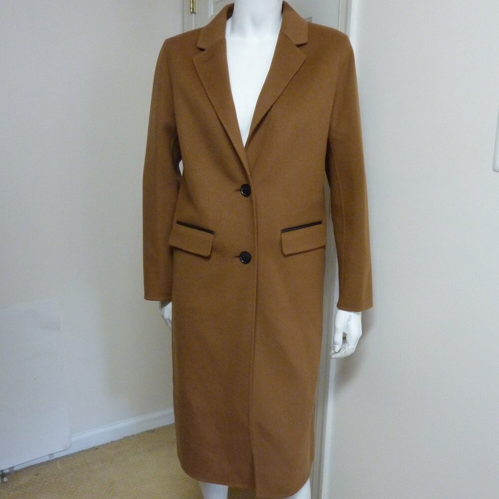 Mackage  Hens Leather Trim Wool Coat